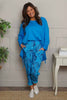 Lilah Print Cotton Trousers Blue
