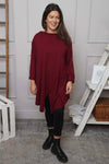 Nelle Cowl Cotton Top Wine