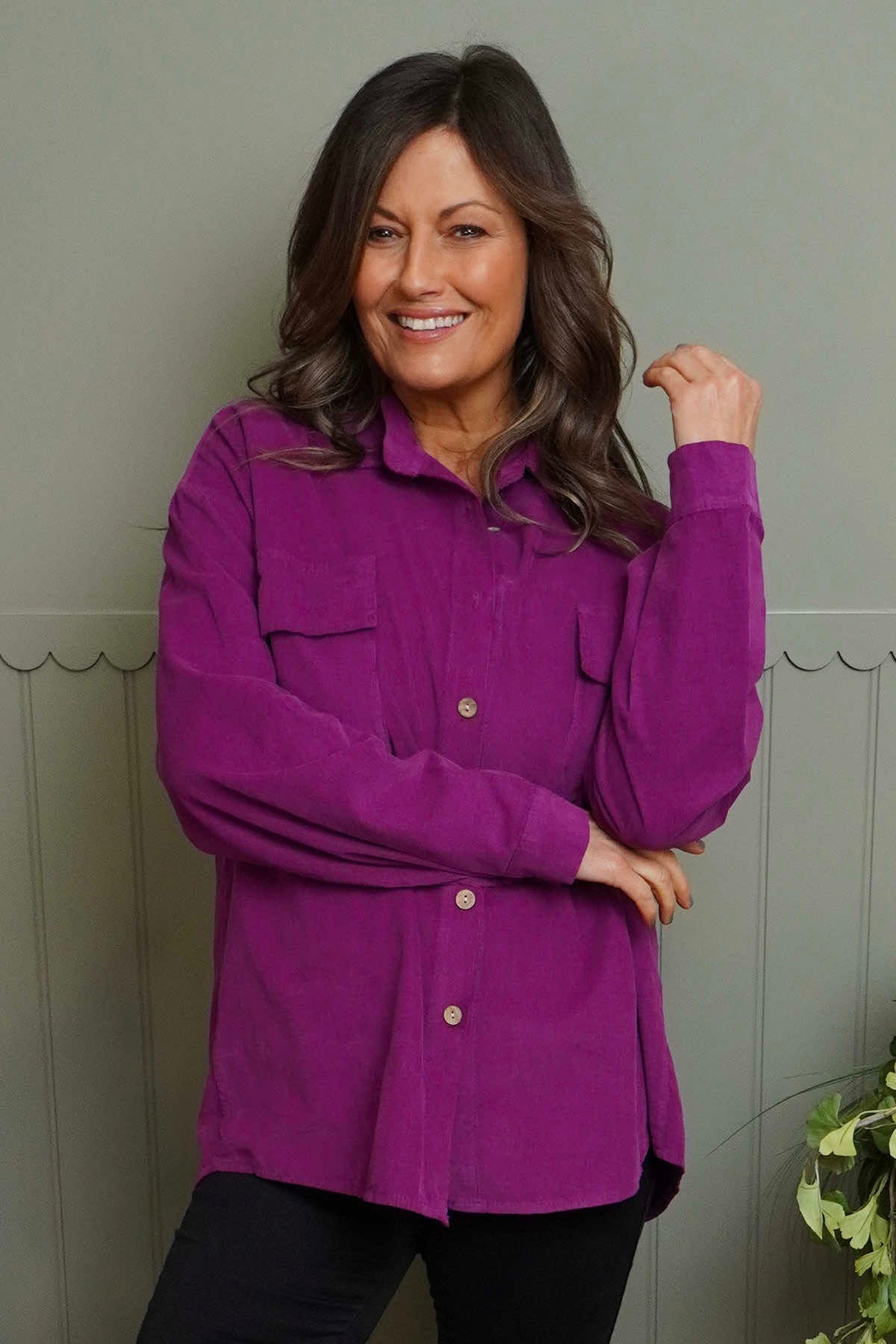 Tonya Needlecord Jacket Berry