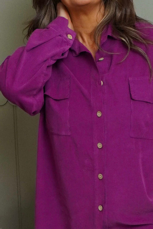 Tonya Needlecord Jacket Berry - Image 3