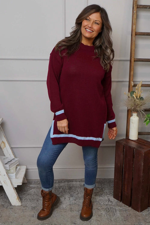 Suzette Knitted Jumper Wine - Image 2