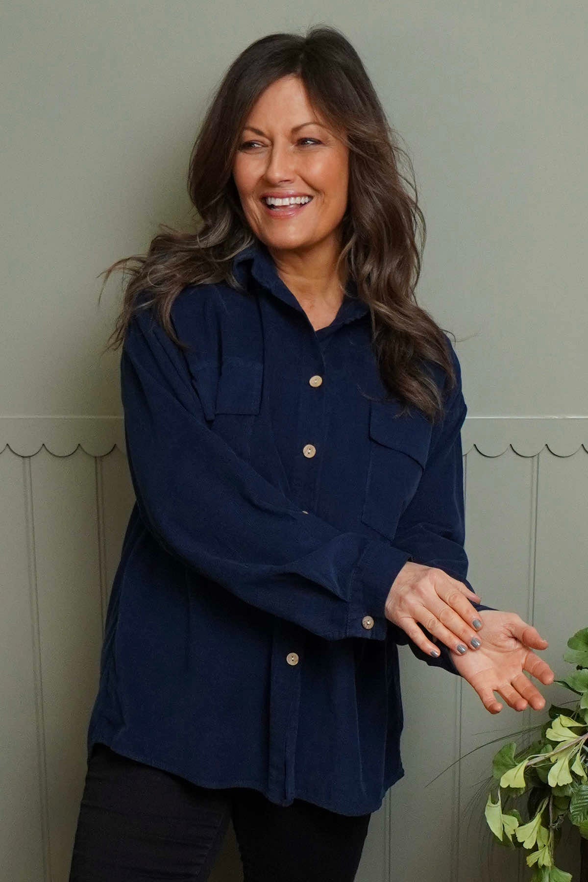 Tonya Needlecord Jacket Navy