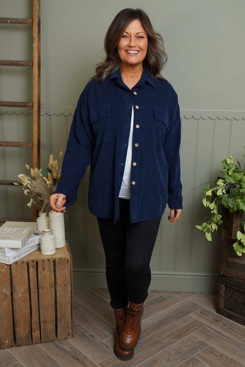 Tonya Needlecord Jacket Navy - Image 4