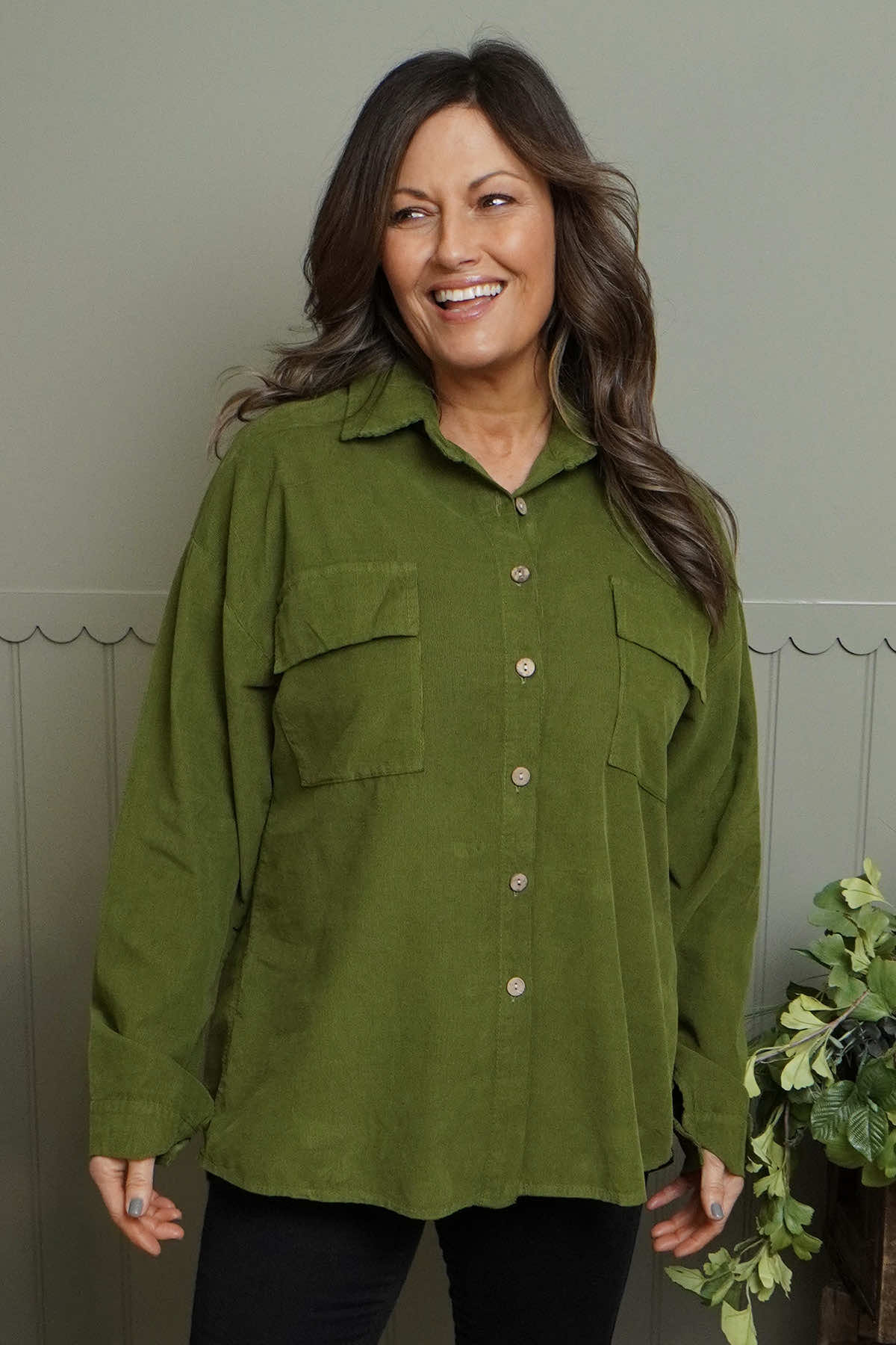 Tonya Needlecord Jacket Olive