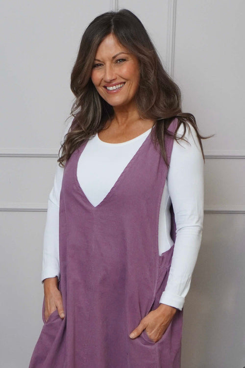 Cara Needlecord Dress Purple - Image 2