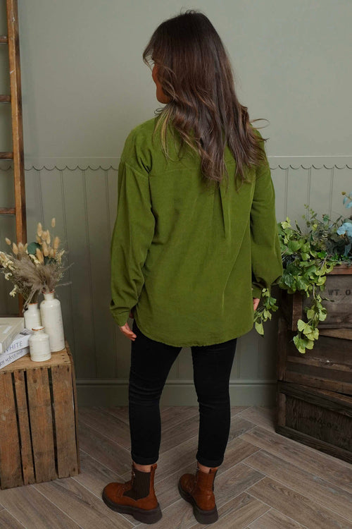 Tonya Needlecord Jacket Olive - Image 4