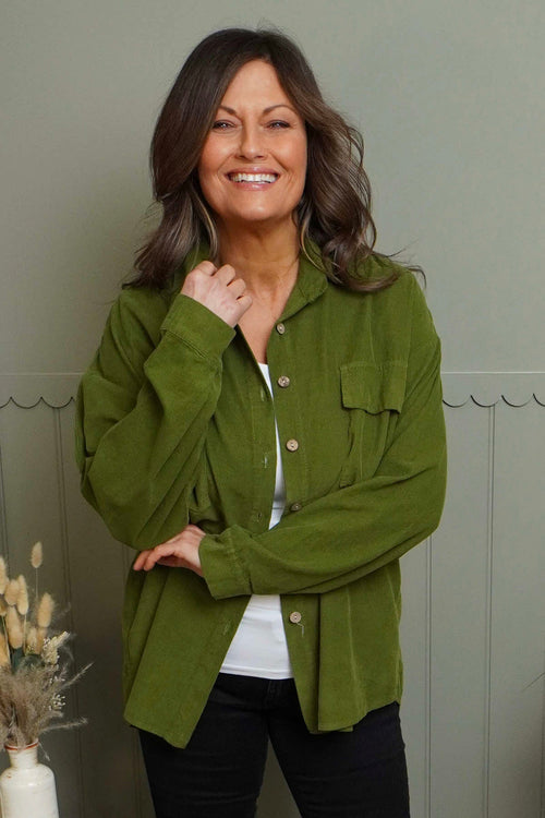 Tonya Needlecord Jacket Olive - Image 6