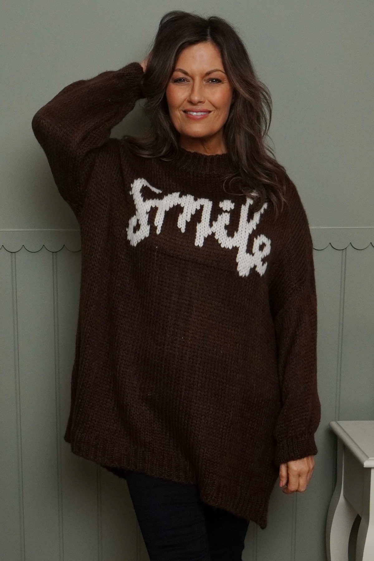 Smile Knitted Jumper Cocoa