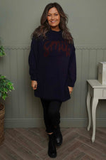 Smile Knitted Jumper Navy Navy - Smile Knitted Jumper Navy