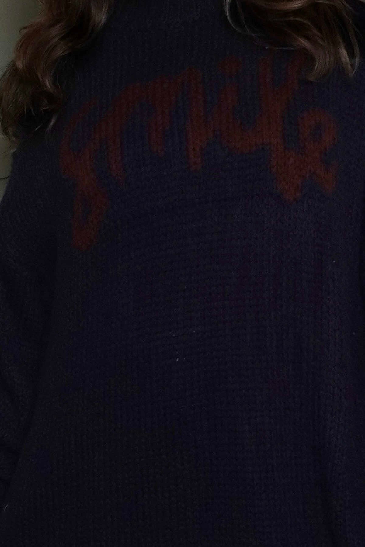 Smile Knitted Jumper Navy