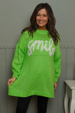 Smile Knitted Jumper Green Green - Smile Knitted Jumper Green