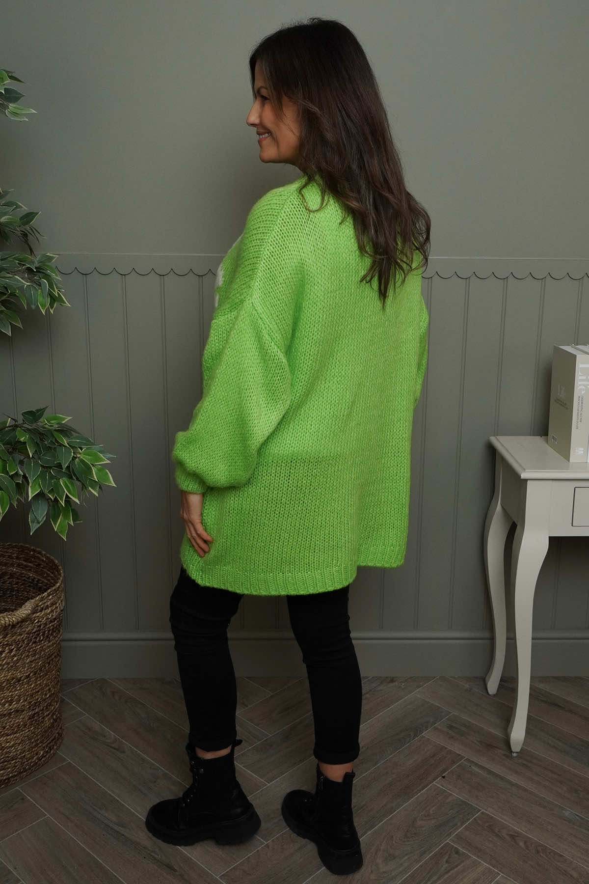 Smile Knitted Jumper Green