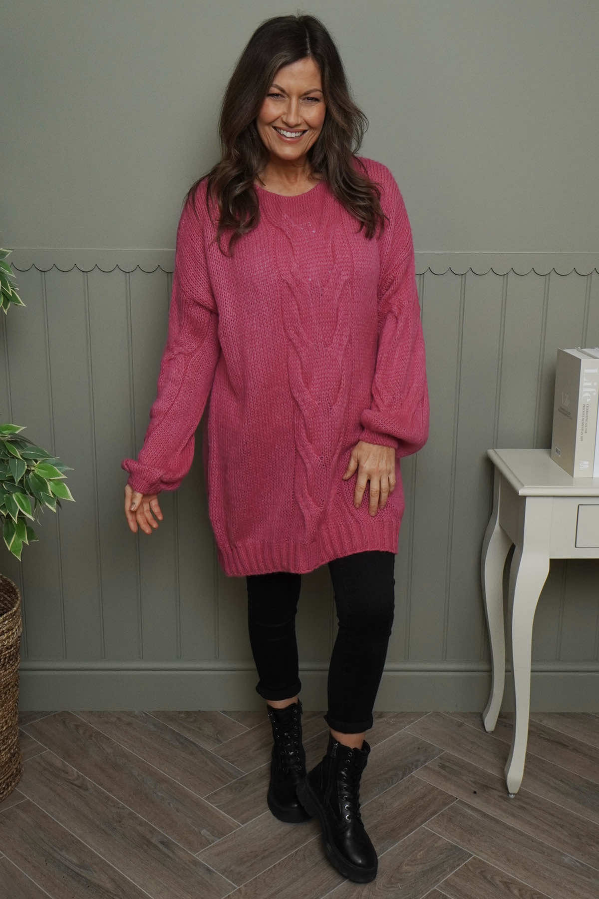 Layne Knitted Jumper Fuchsia