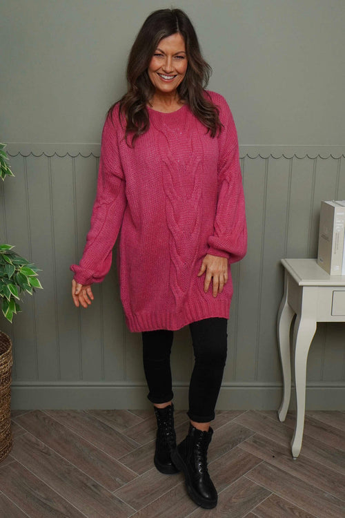 Layne Knitted Jumper Fuchsia - Image 1