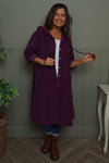 Sian Hooded Needlecord Jacket Burgundy