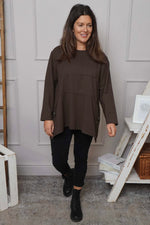 Angelina Pocket Cotton Top Cocoa Cocoa - Angelina Pocket Cotton Top Cocoa