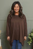 Lynne Zip Dipped Hem Top Cocoa