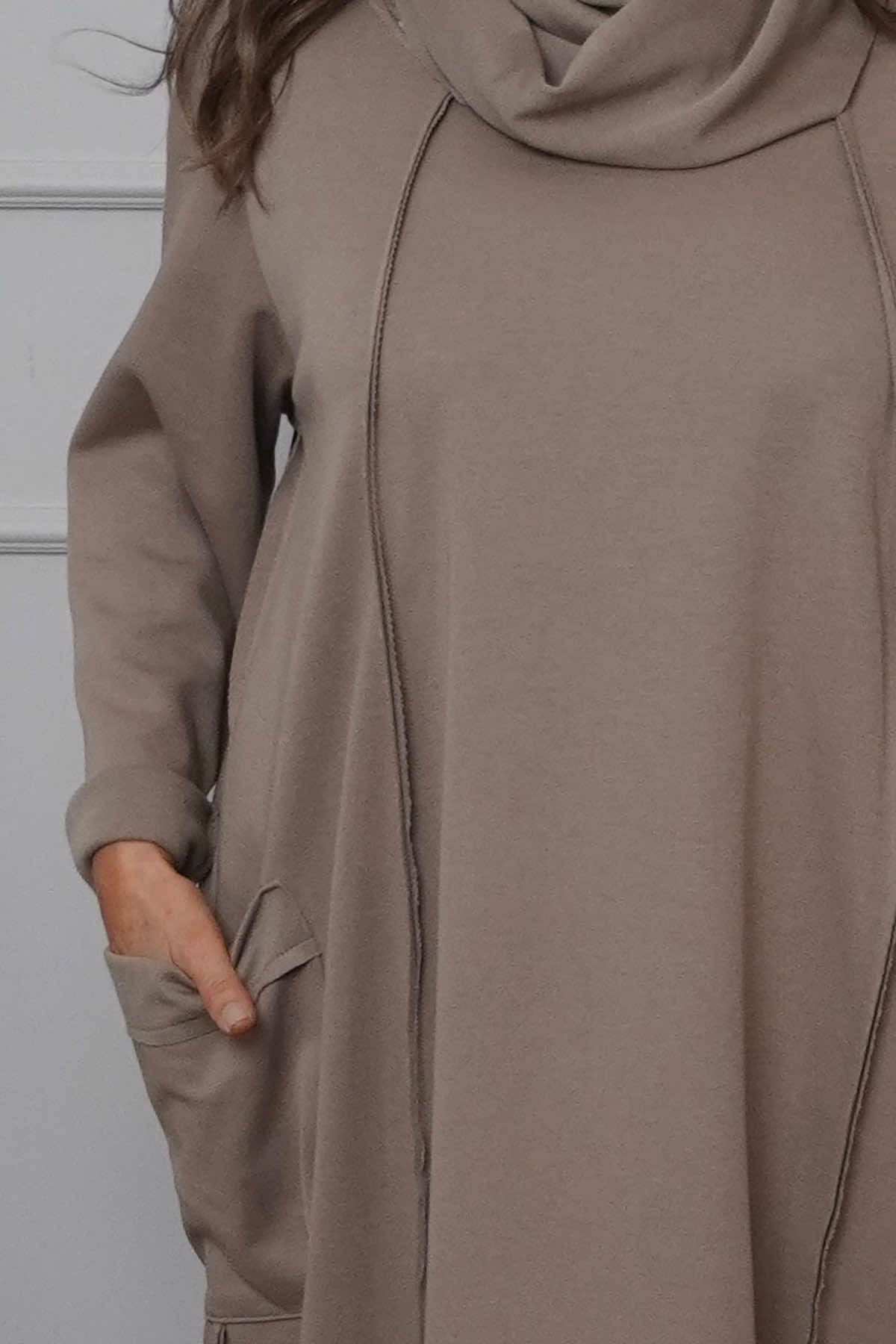 Maris Snood Cotton Dress Mocha