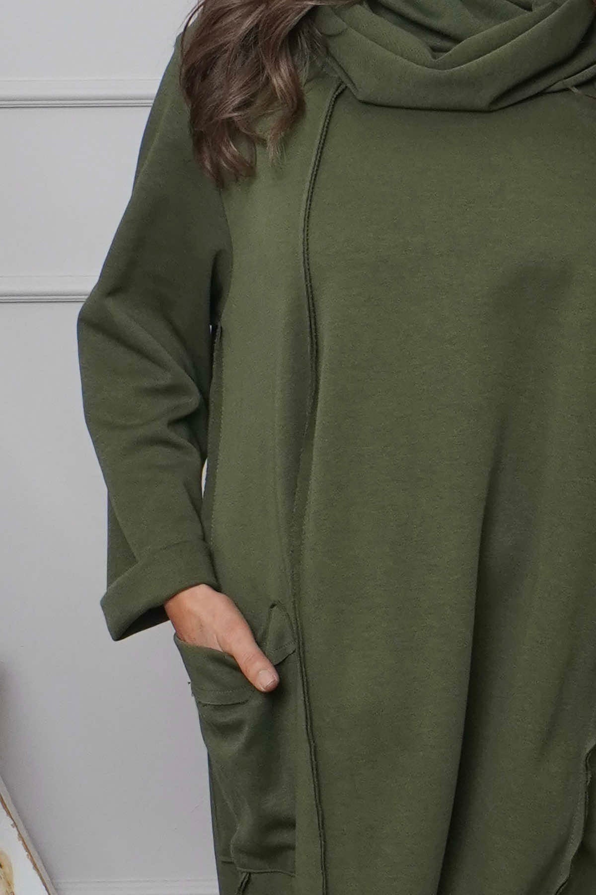 Maris Snood Cotton Dress Khaki