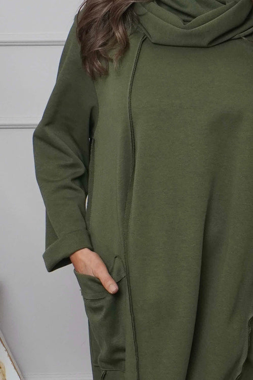 Maris Snood Cotton Dress Khaki - Image 3