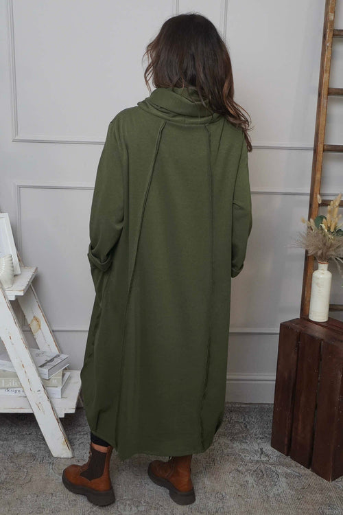 Maris Snood Cotton Dress Khaki - Image 4