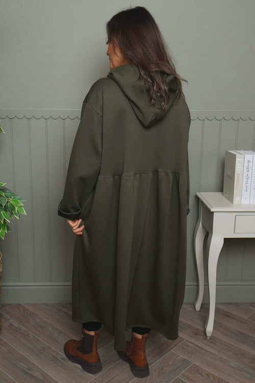 Saskia Hooded Dress Khaki - Image 4