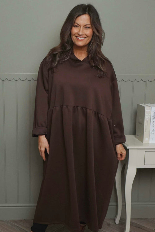 Saskia Hooded Dress Cocoa - Image 2