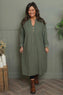 Terrie Needlecord Dress Khaki