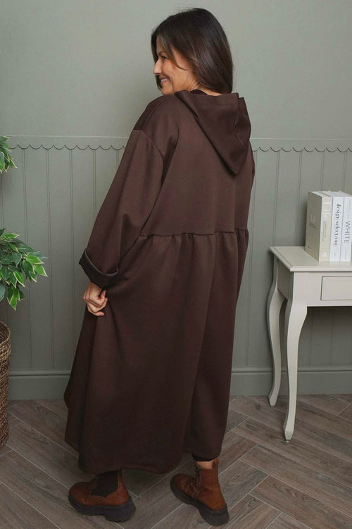 Saskia Hooded Dress Cocoa - Image 4
