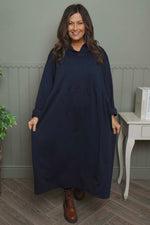 Saskia Hooded Dress Navy Navy - Saskia Hooded Dress Navy