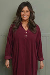Terrie Needlecord Dress Wine