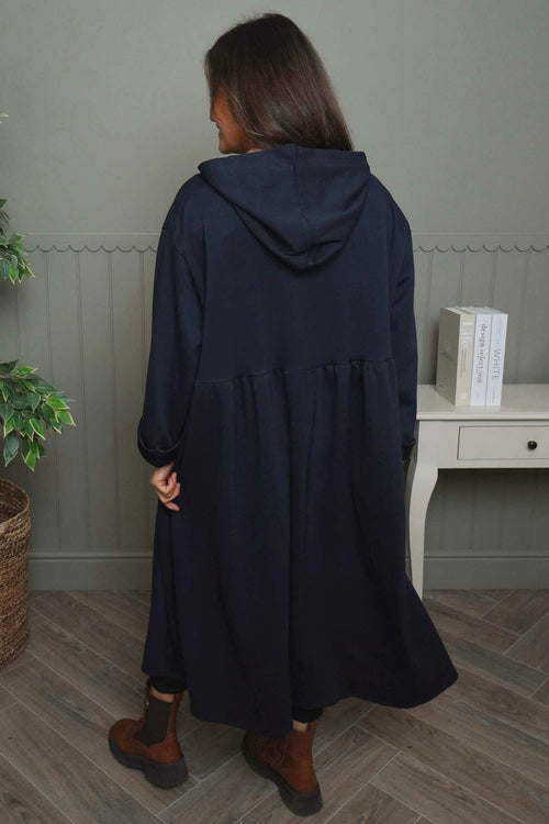 Saskia Hooded Dress Navy - Image 4