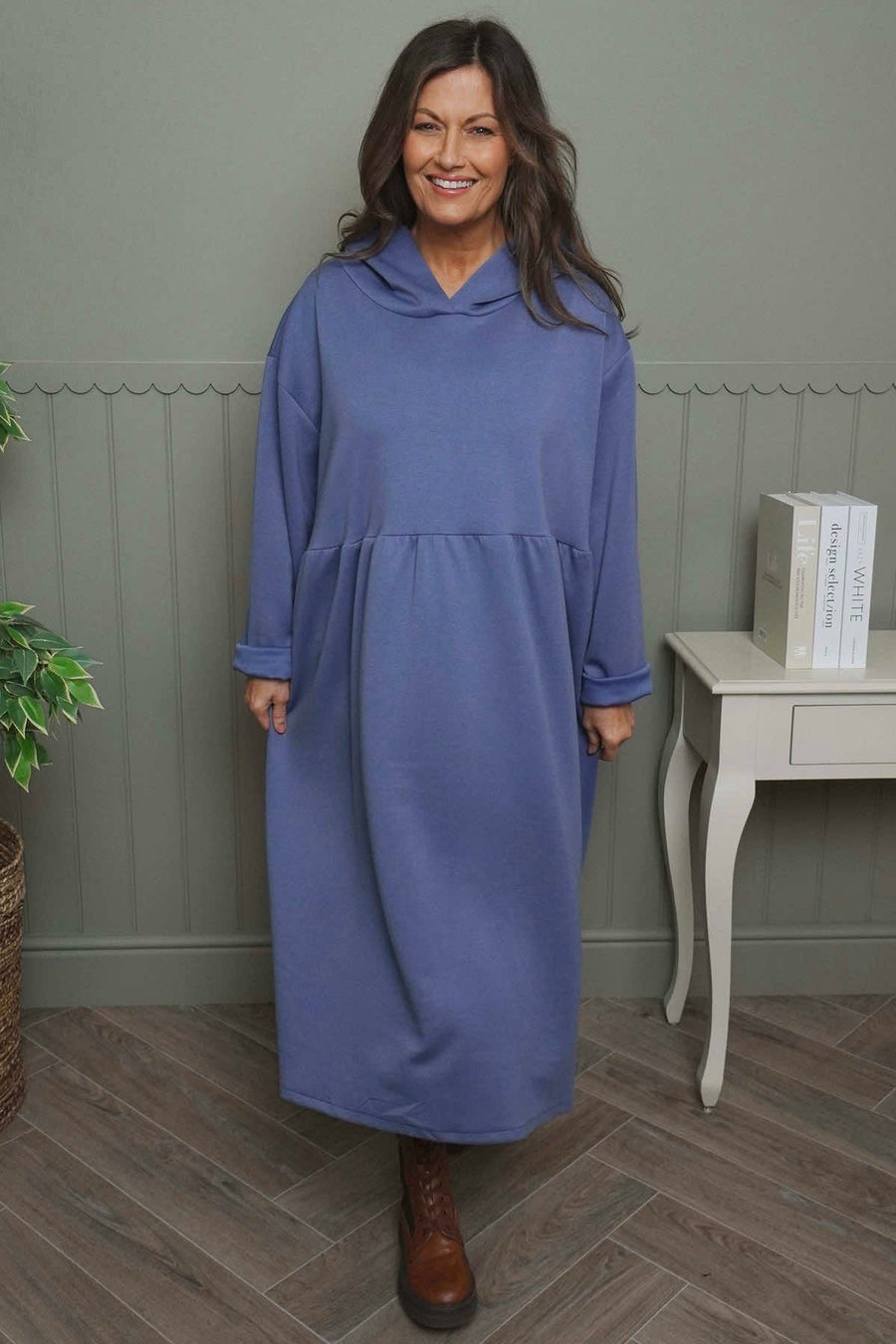 Saskia Hooded Dress Blue