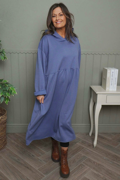 Saskia Hooded Dress Blue - Image 3