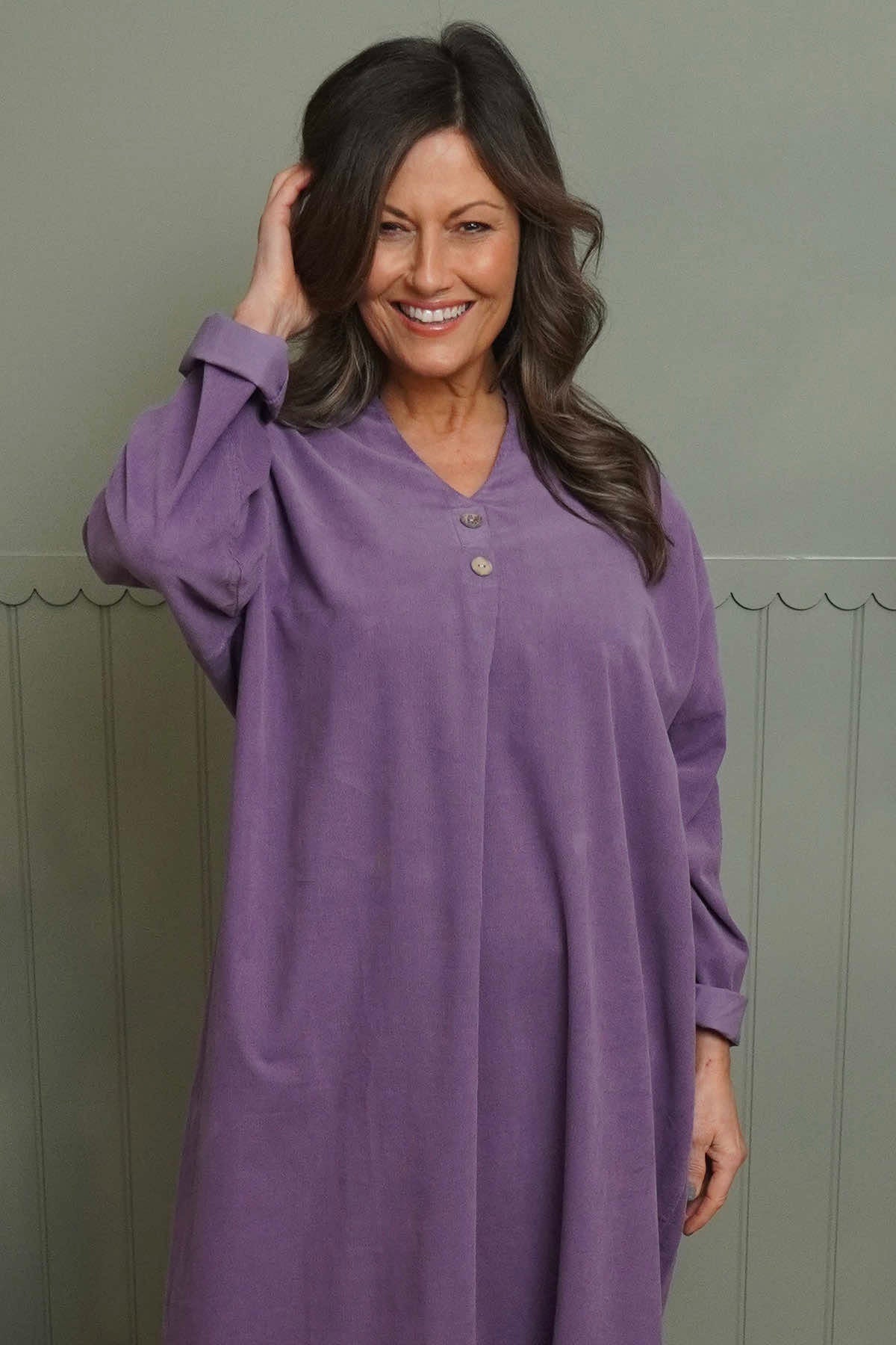 Terrie Needlecord Dress Purple