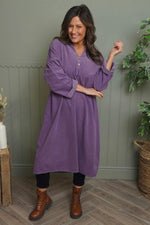 Terrie Needlecord Dress Purple Purple - Terrie Needlecord Dress Purple