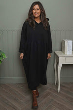 Saskia Hooded Dress Black Black - Saskia Hooded Dress Black