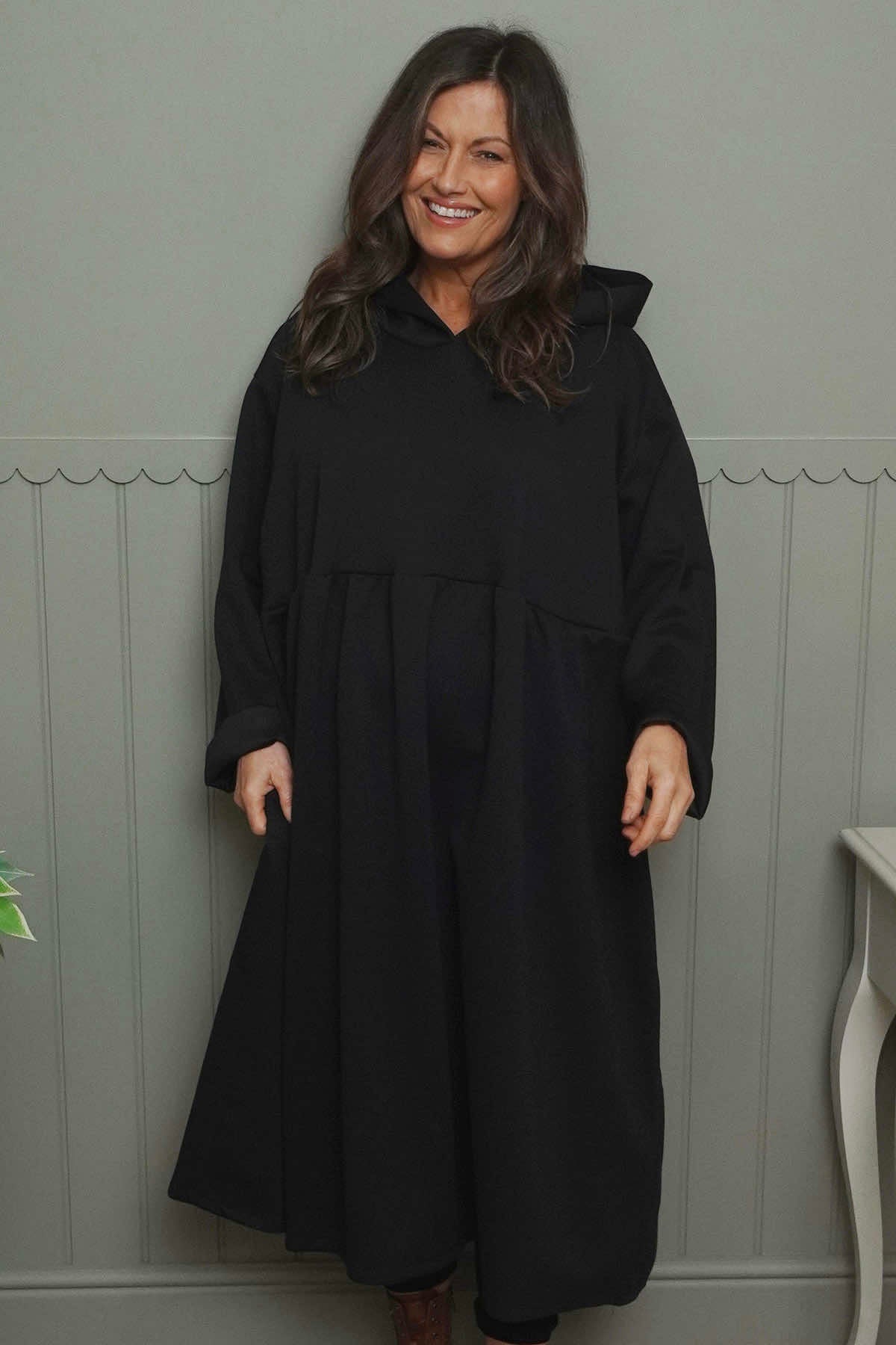 Saskia Hooded Dress Black