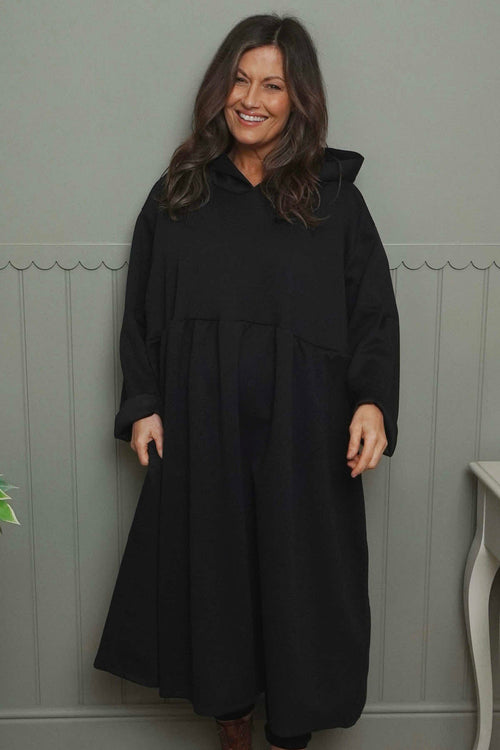 Saskia Hooded Dress Black - Image 2