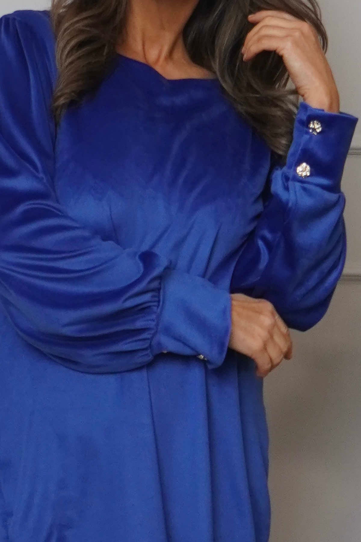 Zannah Button Back Tunic Cobalt
