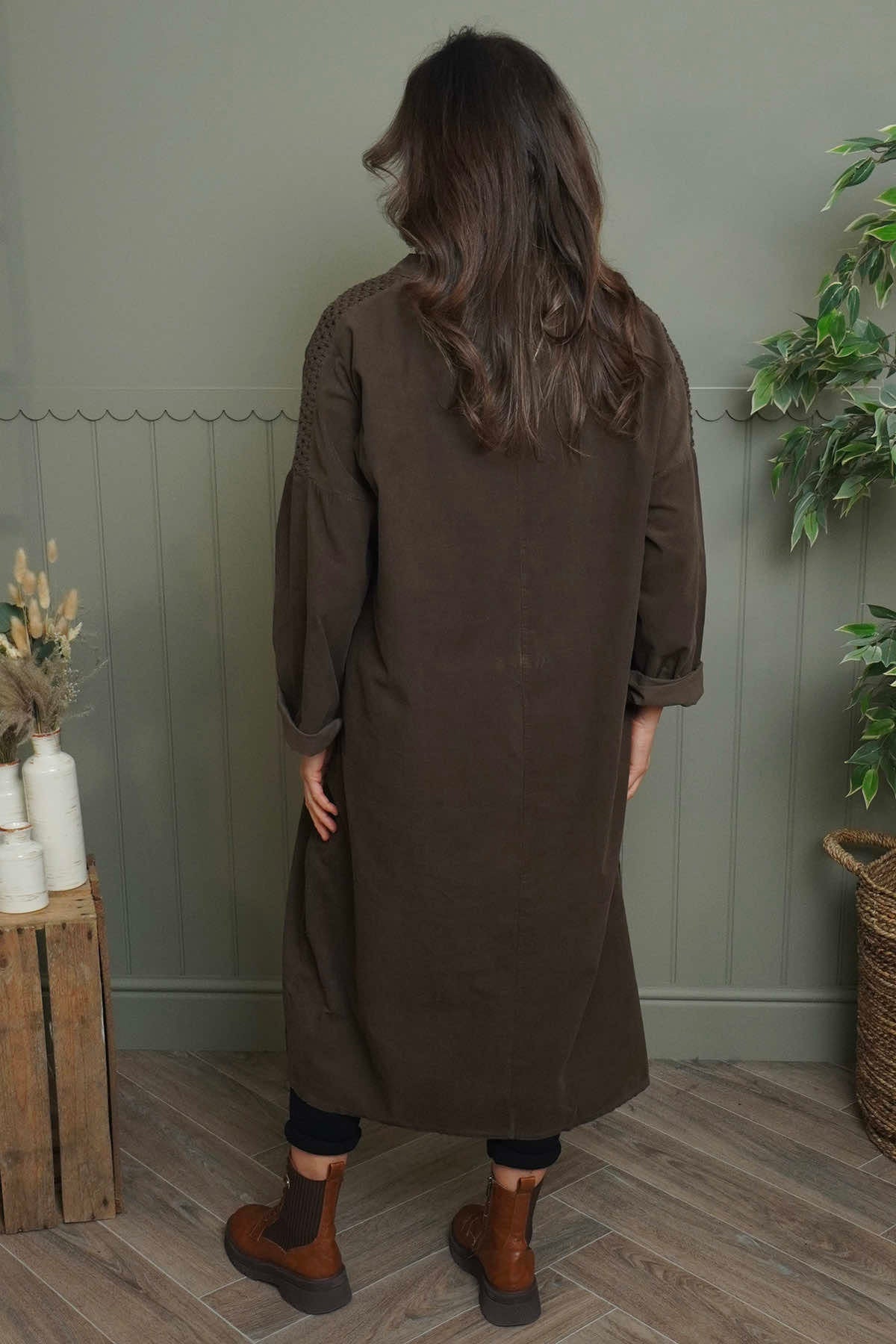 Terrie Needlecord Dress Cocoa