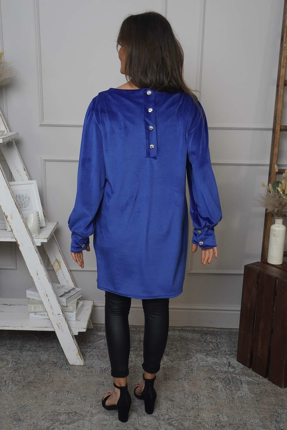 Zannah Button Back Tunic Cobalt