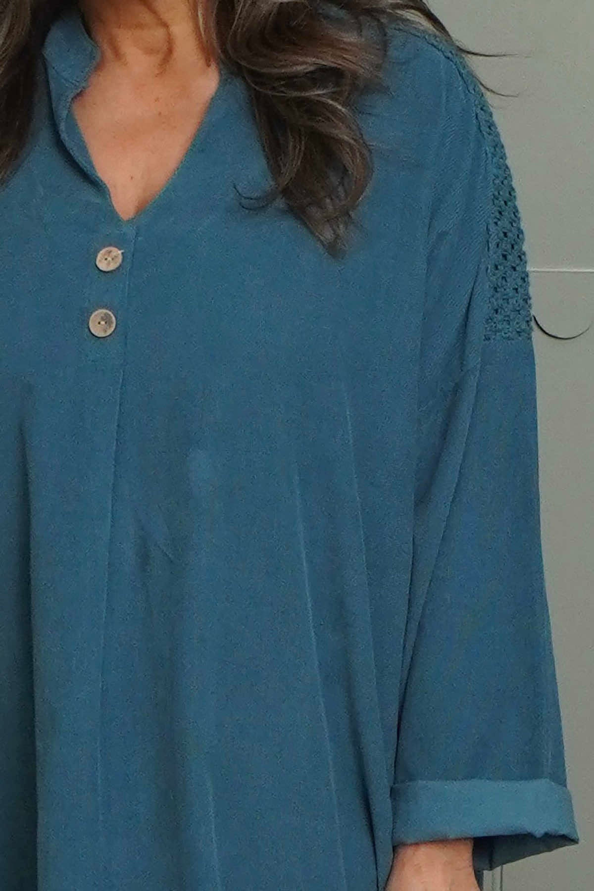 Terrie Needlecord Dress Teal