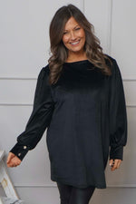 Zannah Button Back Tunic Black Black - Zannah Button Back Tunic Black