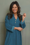 Terrie Needlecord Dress Teal