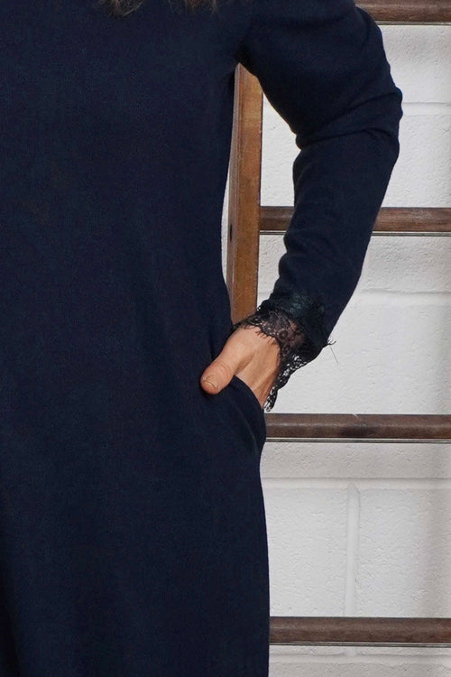 Merinda Lace Detail Dress Navy - Image 3