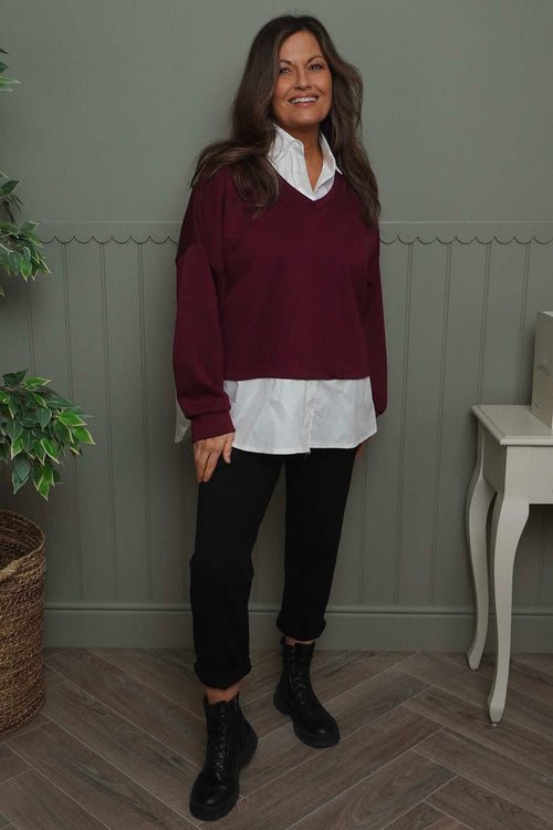 Leilani Collared Top Wine - Image 2