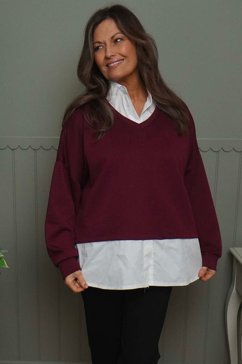 Leilani Collared Top Wine - Image 1