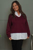 Leilani Collared Top Wine
