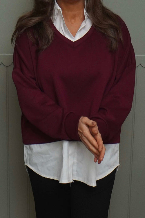 Leilani Collared Top Wine - Image 3